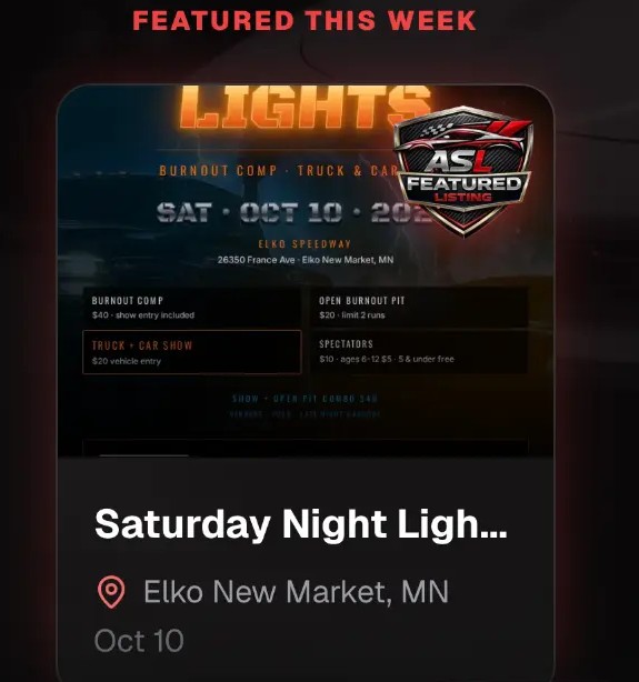 Saturday Night Lights in AutoShowList's Featured This Week section